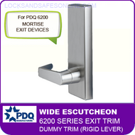PDQ 6200 Wide Escutcheon Dummy Trim (Rigid Lever) - For Mortise Exit Devices