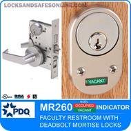 Faculty Restroom Mortise Lock with Deadbolt with Indicator | PDQ MR260