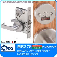 Privacy Mortise Lock with Deadbolt and Indicator | PDQ MR278