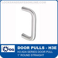 Door Pulls - 1" Round Straight | PDQ H3 ADA Series (H3E)