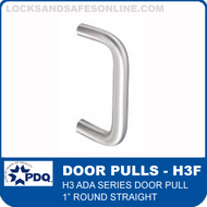 Door Pulls - 1" Round Straight | PDQ H3 ADA Series (H3F)