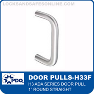 Door Pulls - 1" Round Straight | PDQ H3 ADA Series (H33F)