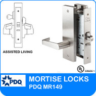 Grade 1 Single Cylinder Assisted Living Mortise Locks | PDQ MR149 | F Series Escutcheon Trim