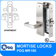 Grade 1 Double Cylinder Apartment Entrance Mortise Locks | PDQ MR186 | F Series Escutcheon Trim