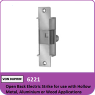 Von Duprin 6221 - Open Back Electric Strike for use with Hollow Metal, Aluminum or Wood Applications with Mortise or Cylindrical Locks
