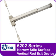 PDQ 6202 Series Narrow Stile Surface Vertical Rod Exit Devices - Grade 1