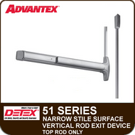 Advantex 51 Series Narrow Stile Surface Vertical Rod Exit Device - Top Rod Only - Grade 1