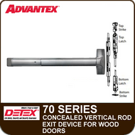 Advantex 70 Series Concealed Vertical Rod Exit Device For Wood Doors - Grade 1