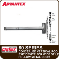 Advantex 80 Series Concealed Vertical Rod Exit Device for Wide Stile Hollow Metal Doors - Grade 1