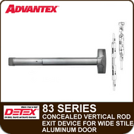 Advantex 83 Series Concealed Vertical Rod Exit Device for Wide Stile Aluminum Doors - Grade 1 - Top Rod Only
