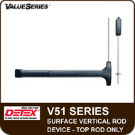 Detex V51 - Surface Vertical Rod Exit Device - Top Rod Only - For Hollow Metal and Wide Stile Doors