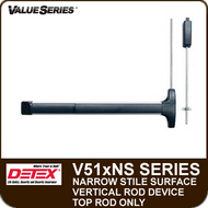 Detex V51xNS - Narrow Stile Surface Vertical Rod Exit Device - Top Rod Only