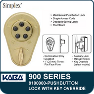 Simplex 900 Series 9100000 Mechanical Pushbutton Lock With Key Override