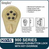 Simplex 900 Series 9380000 Mechanical Pushbutton Lock With Key Override