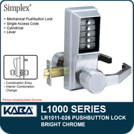 Simplex LR1011-026 - Mechanical Pushbutton Lock - Bright Chrome