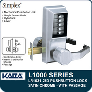 Simplex LR1031-26D - Mechanical Pushbutton Lock With Passage - Satin Chrome