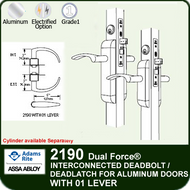 Adams Rite 2190 - Dual Force® Interconnected Deadbolt / Deadlatch for Aluminum Stile Doors - With 01 Lever