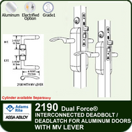 Adams Rite 2190 - Dual Force® Interconnected Deadbolt / Deadlatch for Aluminum Stile Doors - With MV Lever
