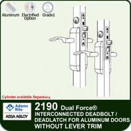 Adams Rite 2190 - Dual Force® Interconnected Deadbolt / Deadlatch for Aluminum Stile Doors - Without Lever/Trim