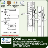 Adams Rite 2290 - Dual Force® Interconnected Deadbolt / Deadlatch for Wood or Hollow Metal Stile and Rail Doors - With ME Lever