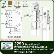 Adams Rite 2290 - Dual Force® Interconnected Deadbolt / Deadlatch for Wood or Hollow Metal Stile and Rail Doors - With MG Lever