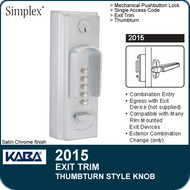 Simplex 2015 - Mechanical pushbutton lock - Combination Entry with Thumbturn Style Knob
