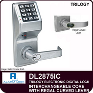 Alarm Lock Trilogy DL2875IC - Interchangeable Core with Regal Curved Lever