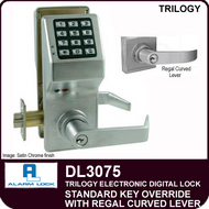 Alarm Lock Trilogy DL3075 - Standard Key Override with Regal Curved Lever