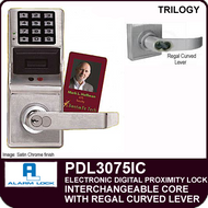 Alarm Lock Trilogy PDL3075IC - ELECTRONIC DIGITAL PROXIMITY LOCKS - Interchangeable Core with Regal Curved Lever