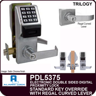 Alarm Lock Trilogy PDL5375 - ELECTRONIC DOUBLE SIDED DIGITAL PROXIMITY LOCKS - Standard Key Override with Regal Curved Lever