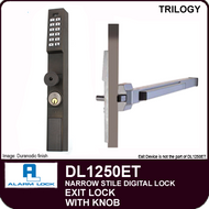 Alarm Lock Trilogy DL1250ET - NARROW STYLE / EXIT LOCK - With Knob