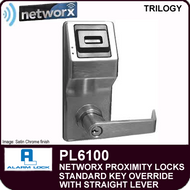Alarm Lock Trilogy PL6100 - NETWORX PROXMITY DIGITAL LOCKS - Standard Key Override with Straight Lever