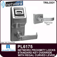 Alarm Lock Trilogy PL6175 - NETWORX PROXMITY DIGITAL LOCKS - Standard Key Override with Regal Curved Lever