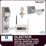 Alarm Lock Trilogy DL6575CR - NETWORX ELECTRONIC DIGITAL MORTISE LOCKS - Regal Curved Lever Classroom Function
