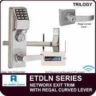 Alarm Lock Trilogy ETDLN Series - NETWORX EXIT TRIM - Regal Curved Lever