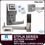 Alarm Lock Trilogy ETPLN Series - NETWORX PROXIMITY EXIT TRIM - Regal Curved Lever