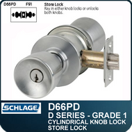 Schlage D66PD- Heavy Duty Commercial Store Knob Lock - Double Cylinder
