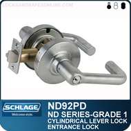 Schlage ND92PD - Heavy Duty Vandlgard® Entrance Lever Lock, Single Cylinder