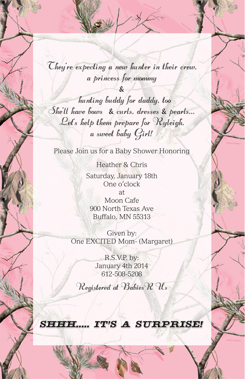 Pink Camo Invitation