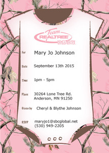 Pink Camo Baby Shower Invitaion