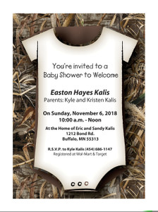 NEW!  REALTREE MAX- 5 Camouflage Baby Shower Invitations