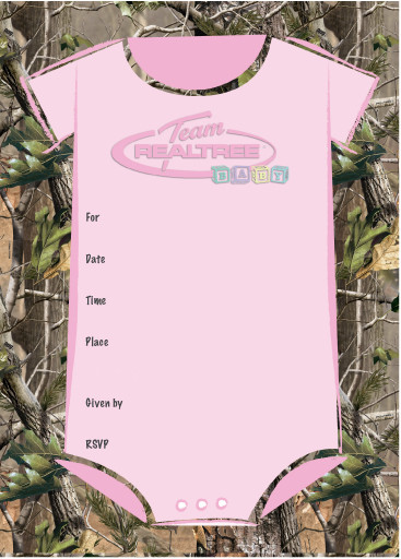 Team Realtree Baby Shower Invitations