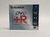 New Fujifilm DVDPLUSR DVD+R 120 Min. 4.7GB 1x to 16x 5 Discs
