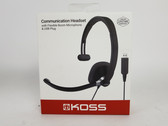 New Koss CS295-USB Communication Headset with Flexible Boom Microphone via USB
