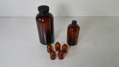 Merk & Co 25 Lot of 7 Vintage Amber Glass Pharmaceitical Bottles