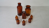 Unbranded Vintage Amber Glass Bottles Lot of 7