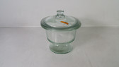 Pyrex Glass 123 Vacuum Glass Desiccator W/Porcelain Plate & Lid-Opening 8"