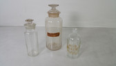 T.C.W. Co Iron Sulfate Lot of 3 Vintage Chemistry Glass Jars