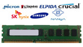 Lot of 5 Major Brand 4 GB DDR3-1600 PC3-12800E 2Rx8 1.5V DIMM Server RAM