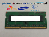 Lot of 2 Major Brand 4 GB DDR3-1866 PC3L-14900S 1Rx8 1.35V SO-DIMM Laptop RAM